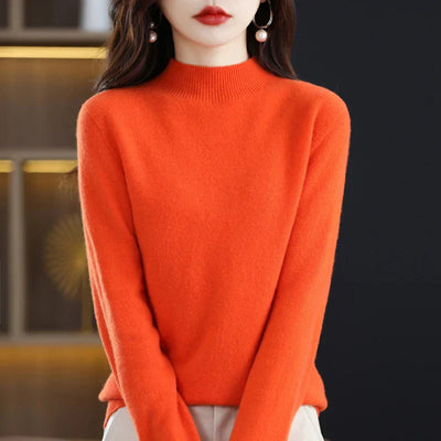 Merinould Pullover til Kvinder – Luksus og Komfort med Tidløst Design Orange Bonusvis