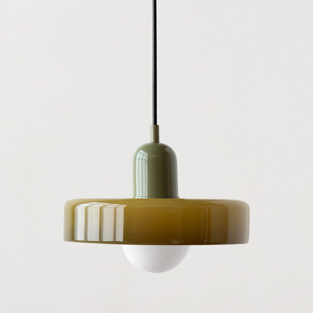 GeoGlow - Elegant Bauhaus pendellampe i farvet glas Grøn Grøn Bonusvis