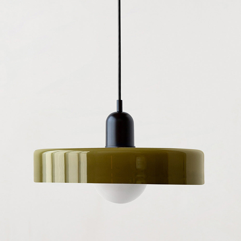 GeoGlow - Elegant Bauhaus pendellampe i farvet glas Grøn Sort Bonusvis