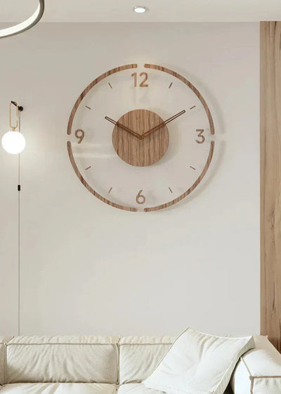 Skandinavisk Vægur i Træ – Lydløs Quartz Mekanisme og Minimalistisk Design Bonusvis