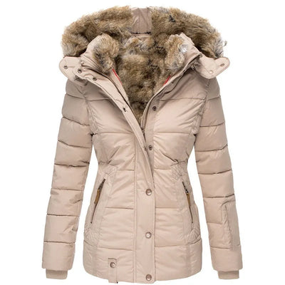 Tommy | Elegant Bontjas med Hætte – Vinterjakke til -40°C med Isolering Beige Bonusvis