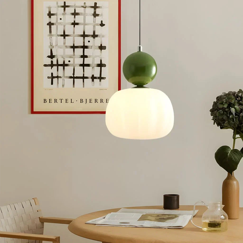 BauLume – Cremefarvet Bauhaus Pendellampe i Art Deco-stil