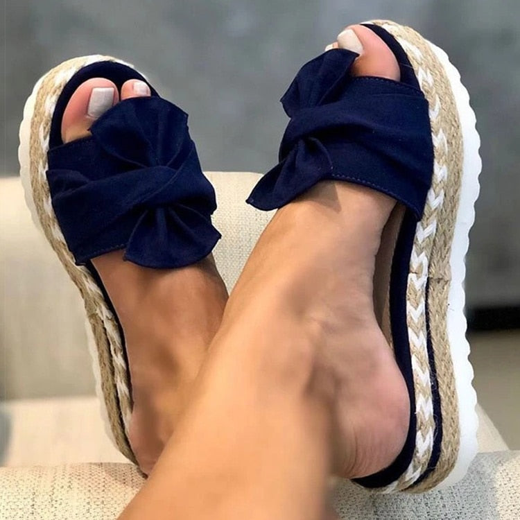 Ysabelle Trendy Ortodiske Sandaler med Sløjfe – Stil og Komfort Mørkeblå Bonusvis