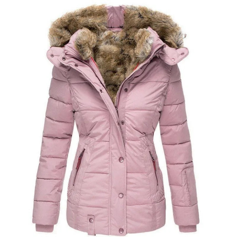 Tommy | Elegant Bontjas med Hætte – Vinterjakke til -40°C med Isolering Rosa Bonusvis