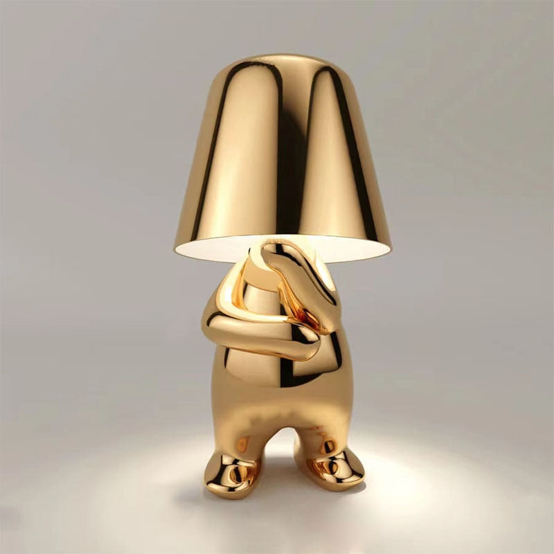 GlowHeld LED Lampe – Trådløs Bordlampe med Elegant Design Guldtænker Bonusvis