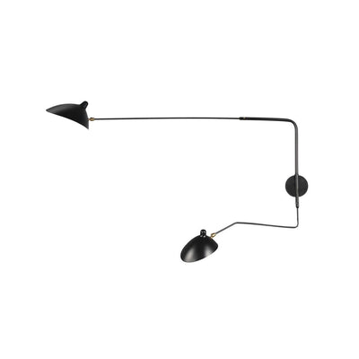 LumiFlex – Justerbar Væglampe med Tidløst Design 2 hoveder L 55″ x H 23.6″ L 140cm x H 60cm Sort Bonusvis