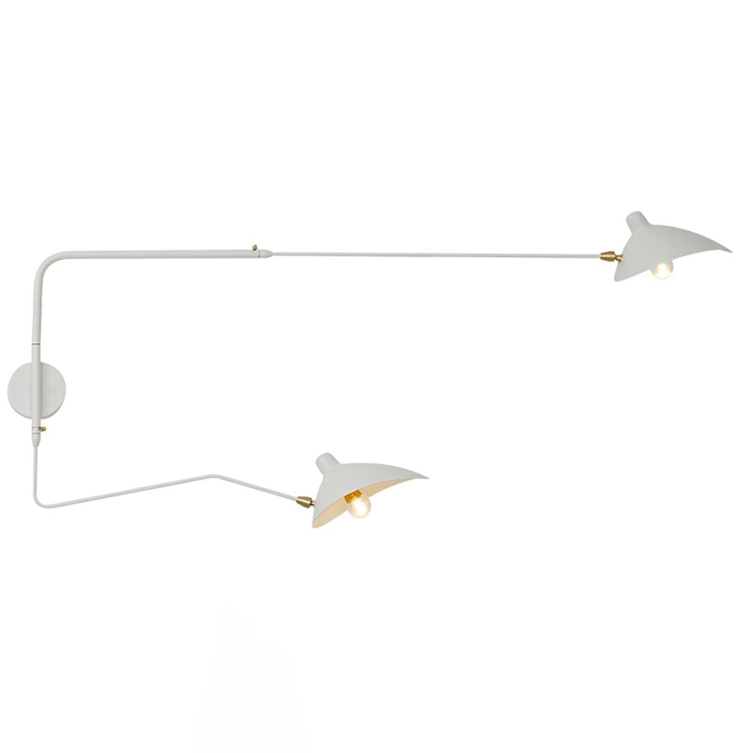 LumiFlex – Justerbar Væglampe med Tidløst Design 2 hoveder L 55″ x H 23.6″ L 140cm x H 60cm Hvid Bonusvis