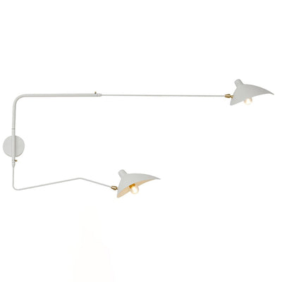 LumiFlex – Justerbar Væglampe med Tidløst Design 2 hoveder L 55″ x H 23.6″ L 140cm x H 60cm Hvid Bonusvis