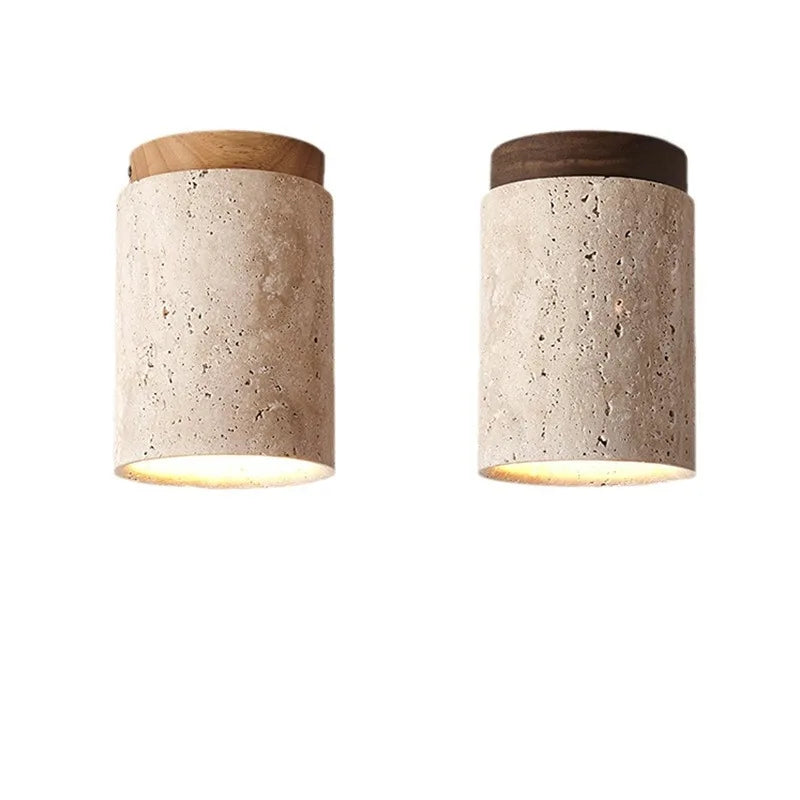 PierreLuxe Indbygget Lystkrone – Elegance med Naturlig Travertin og LED-belysning Bonusvis