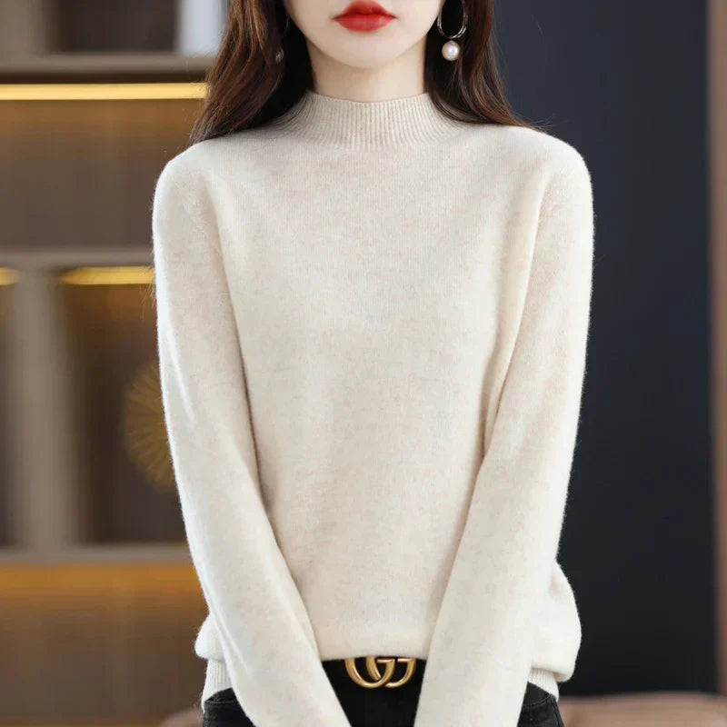 Merinould Pullover til Kvinder – Luksus og Komfort med Tidløst Design Beige Bonusvis