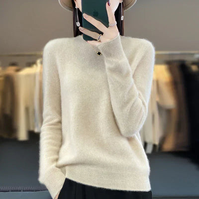Merinould Pullover 100% Australsk – Luksus og Komfort til Koldere Måneder Beige Bonusvis