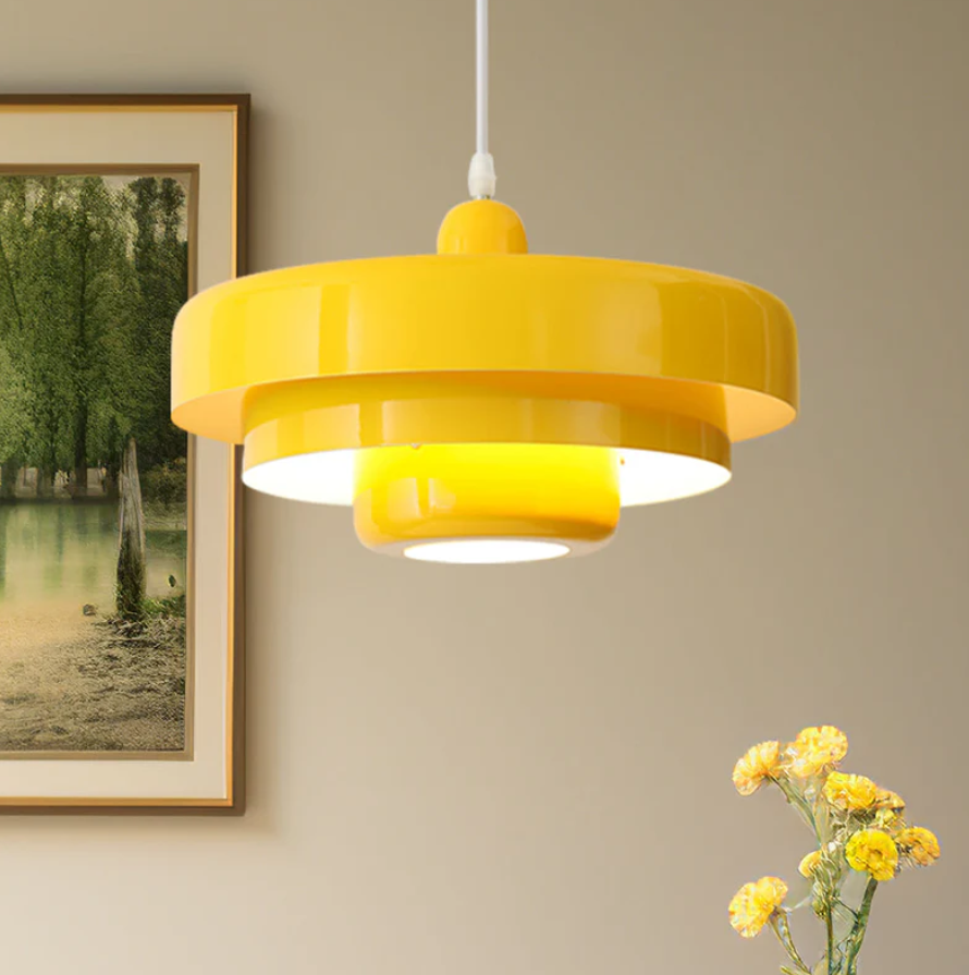 Bauhaus Mid-Century Pendel – Ikonisk Jernlampe med Justerbar Længde Gul Bonusvis