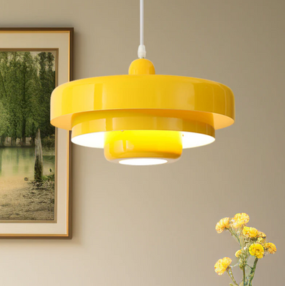 Bauhaus Mid-Century Pendel – Ikonisk Jernlampe med Justerbar Længde Gul Bonusvis