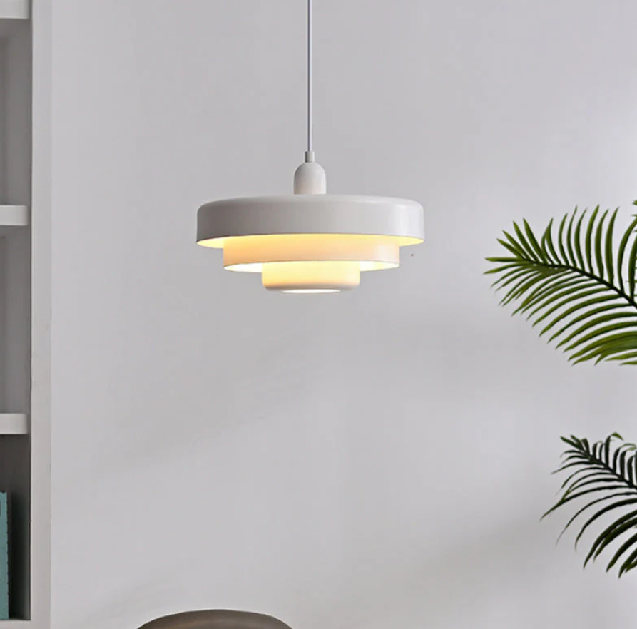 Bauhaus Mid-Century Pendel – Ikonisk Jernlampe med Justerbar Længde Hvid Bonusvis