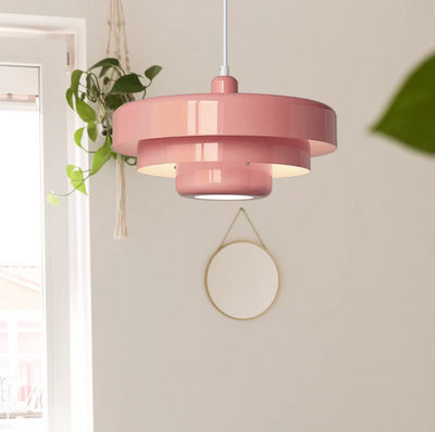 Bauhaus Mid-Century Pendel – Ikonisk Jernlampe med Justerbar Længde Rosa Bonusvis
