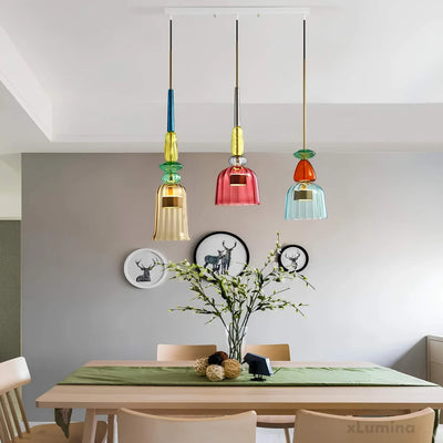 Farverig Glas Pendel – Moderne Lampe til Stilfuld Belysning Bonusvis