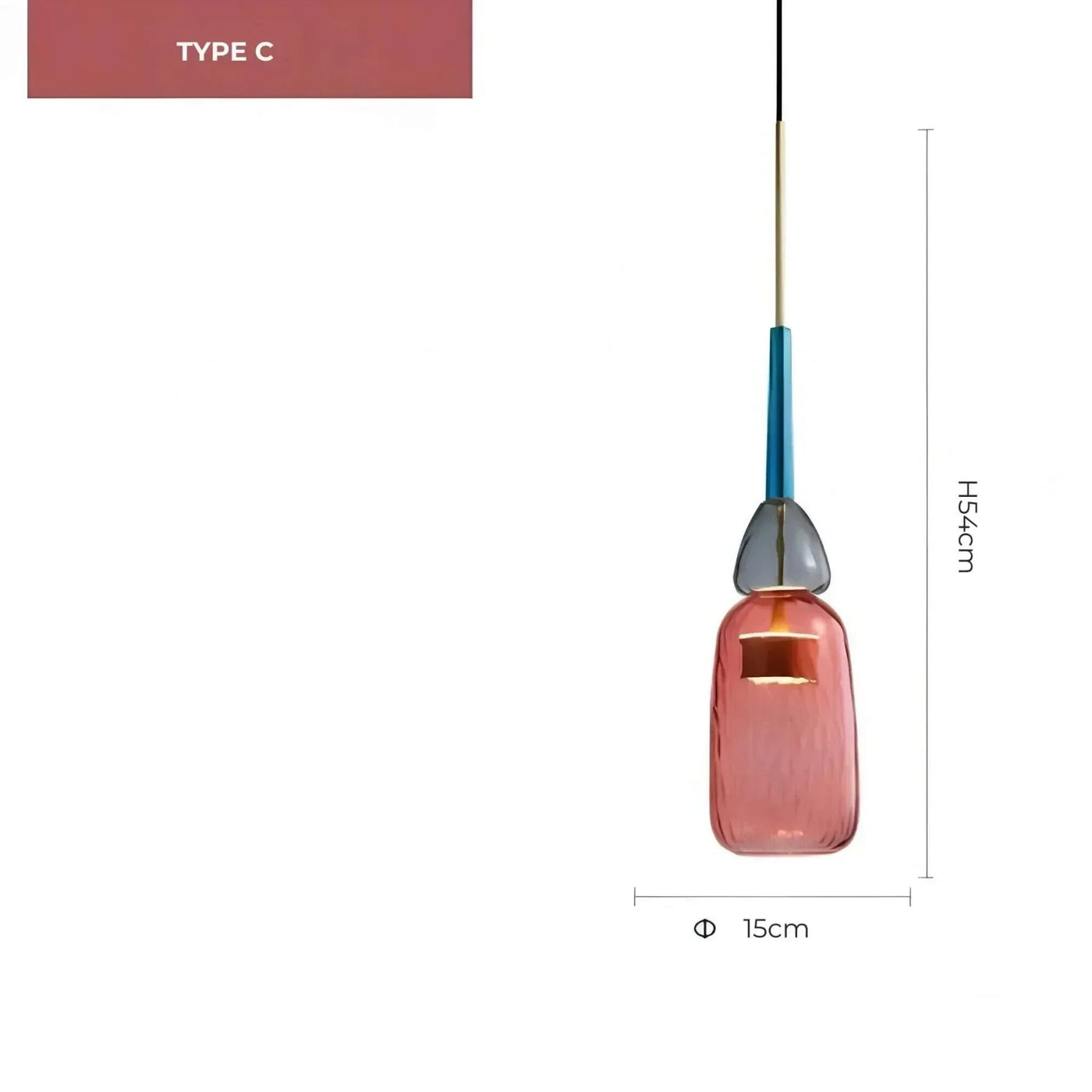 Farverig Glas Pendel – Moderne Lampe til Stilfuld Belysning Bonusvis