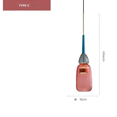 Farverig Glas Pendel – Moderne Lampe til Stilfuld Belysning Bonusvis