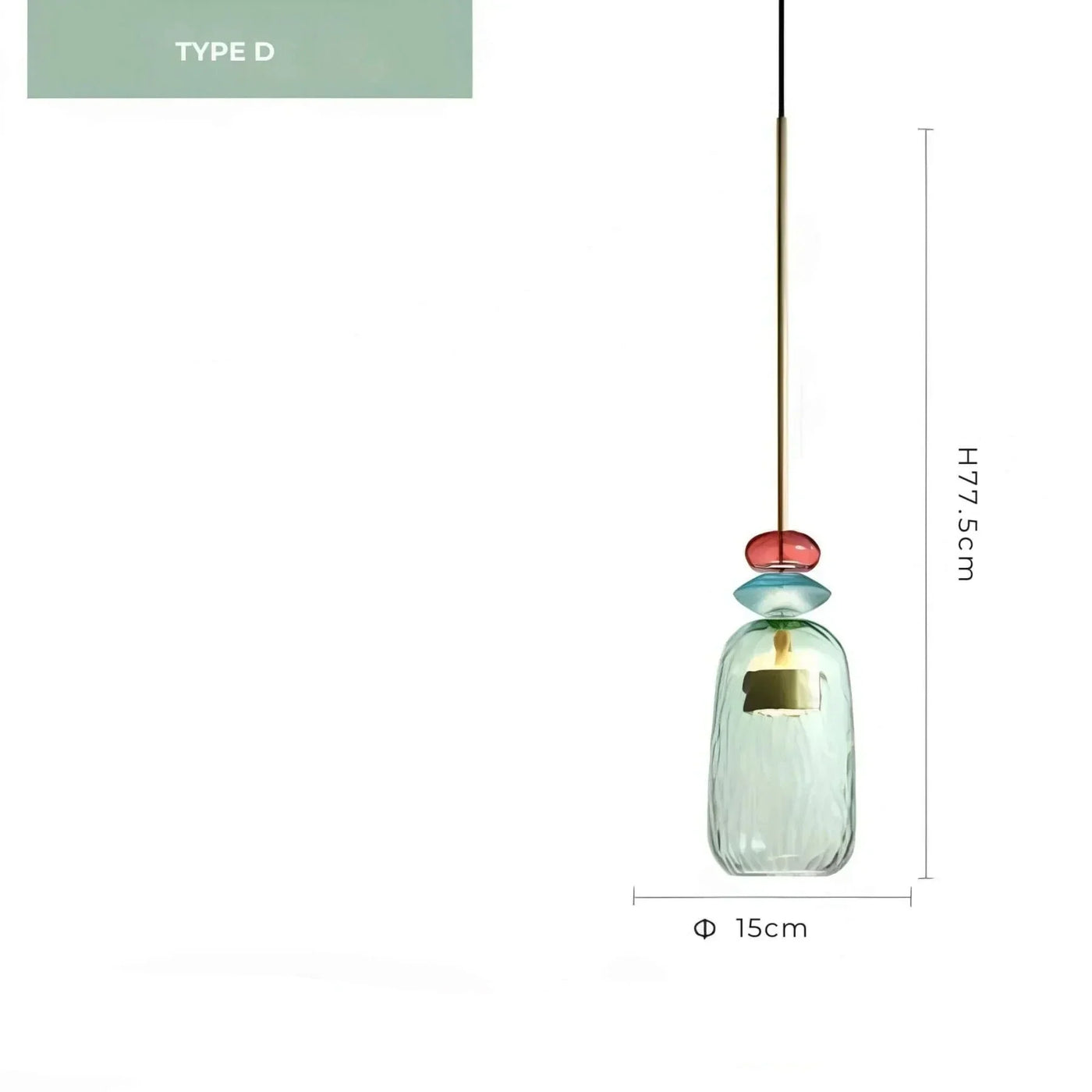 Farverig Glas Pendel – Moderne Lampe til Stilfuld Belysning Bonusvis