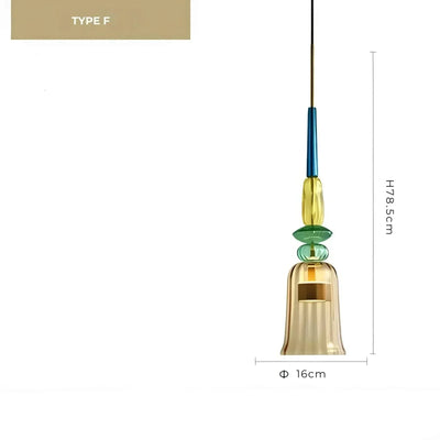 Farverig Glas Pendel – Moderne Lampe til Stilfuld Belysning Bonusvis