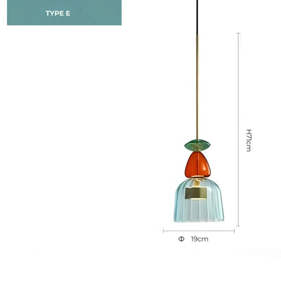 Farverig Glas Pendel – Moderne Lampe til Stilfuld Belysning Bonusvis