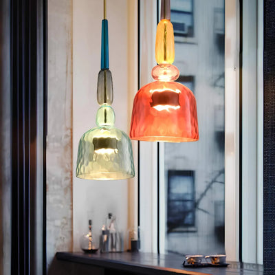 Farverig Glas Pendel – Moderne Lampe til Stilfuld Belysning Bonusvis