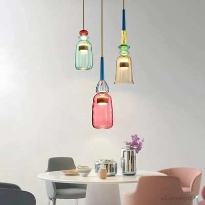 Farverig Glas Pendel – Moderne Lampe til Stilfuld Belysning Bonusvis