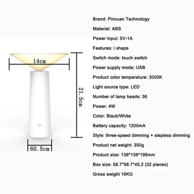 LumiVibe Trådløs Bordlampe – Moderne Design med Justerbar Lysstyrke Bonusvis