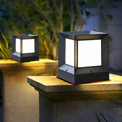 LumiPath Solcelle Lampestander – LED 12W, Aluminium & Glas, Elegant Havebelysning B - 15cm x 15cm x 19 cm Bonusvis