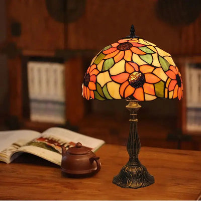 RadiantHue Tiffany Skrivebordslampe – Håndlavet Glasdesign med Justerbar Hals 7 Bonusvis