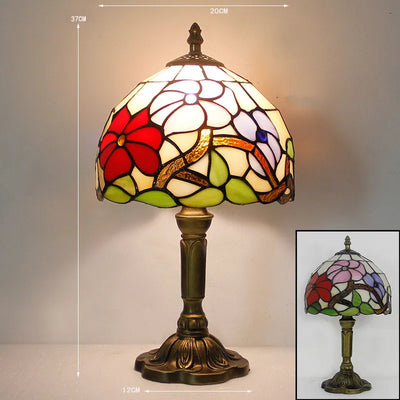 RadiantHue Tiffany Skrivebordslampe – Håndlavet Glasdesign med Justerbar Hals 3 Bonusvis
