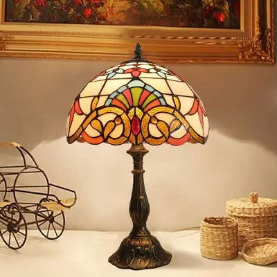 RadiantHue Tiffany Skrivebordslampe – Håndlavet Glasdesign med Justerbar Hals Bonusvis