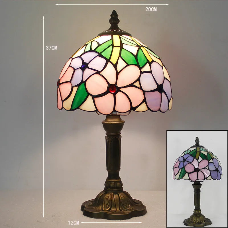 RadiantHue Tiffany Skrivebordslampe – Håndlavet Glasdesign med Justerbar Hals 4 Bonusvis