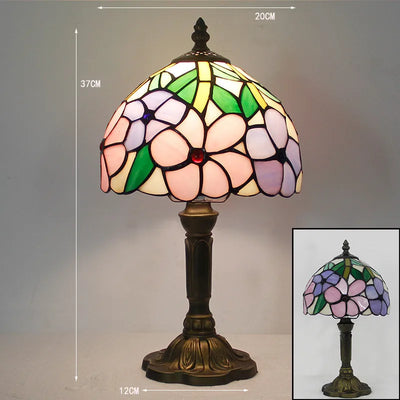 RadiantHue Tiffany Skrivebordslampe – Håndlavet Glasdesign med Justerbar Hals 4 Bonusvis