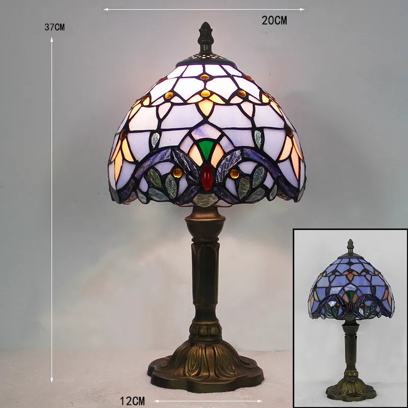 RadiantHue Tiffany Skrivebordslampe – Håndlavet Glasdesign med Justerbar Hals 5 Bonusvis