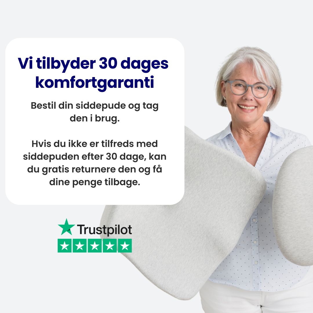 OrthoSeat Siddepude med Memory Skum – Ergonomisk Aflastning til Haleben, Hofter og Ryg Bonusvis