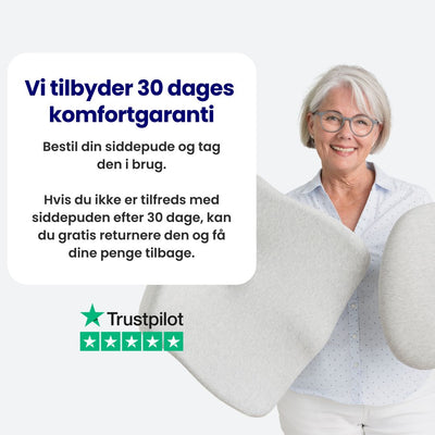 OrthoSeat Siddepude med Memory Skum – Ergonomisk Aflastning til Haleben, Hofter og Ryg Bonusvis