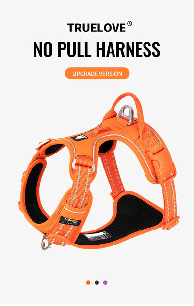 Reflekterende No-Pull Hundesele i Nylon – Justerbar Sele med Håndtag og Polstring til Alle Hundestørrelser Bonusvis
