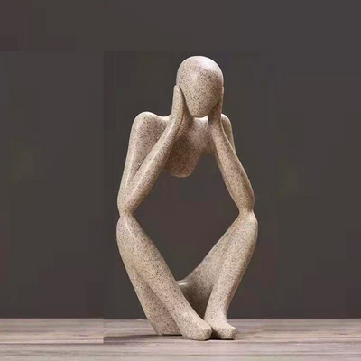 Elegance og Ro Statue – Dekorativ Resin Kunst til Dit Moderne Hjem Sand C Bonusvis