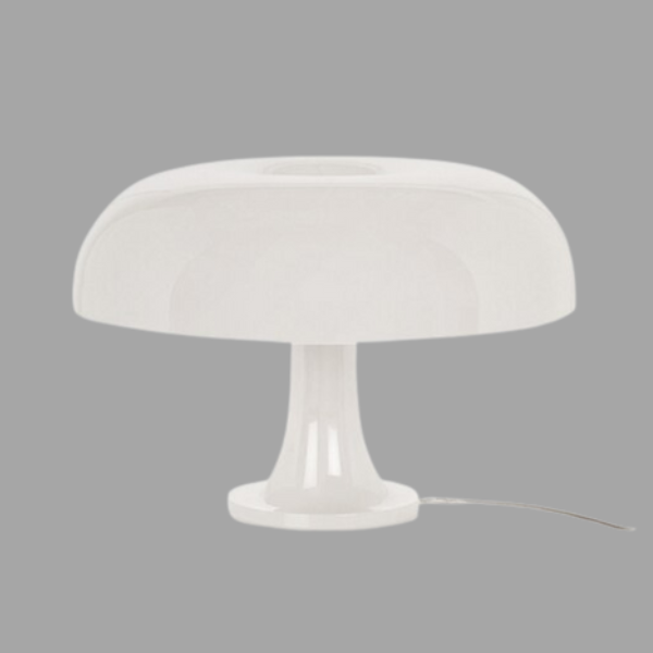 Svampeformet minimalistisk bordlampe Hvid Bonusvis