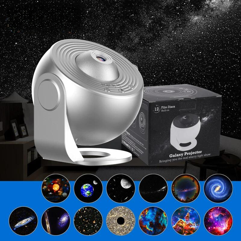 CelestialGlow | 12-i-1 HD Projektion & Rotations Star Projektor Lampe Bonusvis