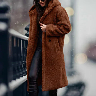 Manteau Teddy Luxe Lang Frakke – Ultra-Douce og Stilfuld Vinterbeklædning Brun Bonusvis