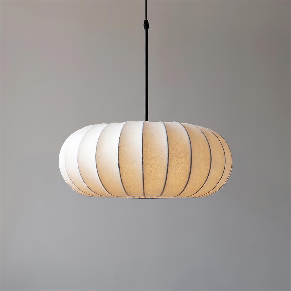 ZenGlow – Wabi-Sabi Inspireret Pendellampe Dia 50cm x H 19cm ∅ 19.6″ x H 7.4″ Sort og hvid Bonusvis