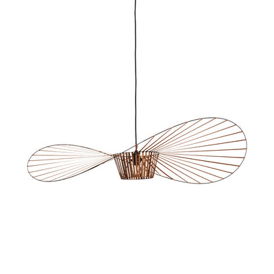 Rosland Vertigo Pendellampe – Elegant Chapeau de Paille Design i Metal og Glas Brun Bonusvis