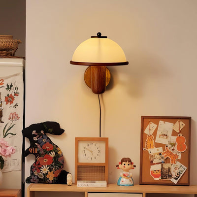WoodMush Væglampe – Svampeformet LED Lampe i Naturligt Træ Bonusvis