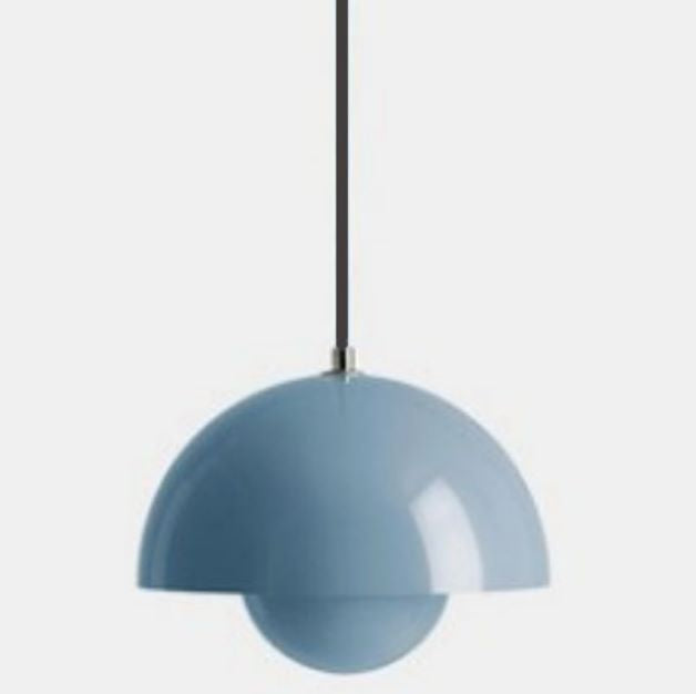 FlowerGlow Pendellampe i Skandinavisk Stil – Justerbar Loftslampe med Urtepotteformet Design Blå Bonusvis
