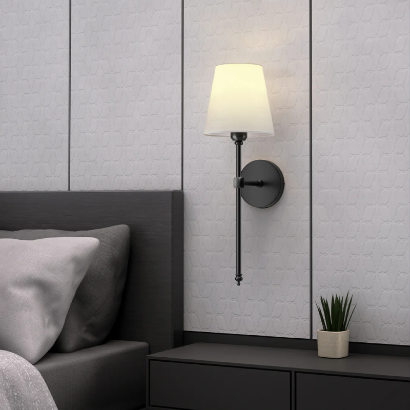 LuxeWall Trådløs Væglampe – Elegant Design med Sort og Guld Finish Sort Bonusvis