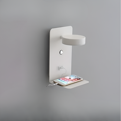 DazzleShelf | Minimalistisk & USB Opladnings Nattelygte Hvid 29*19*19cm Bonusvis