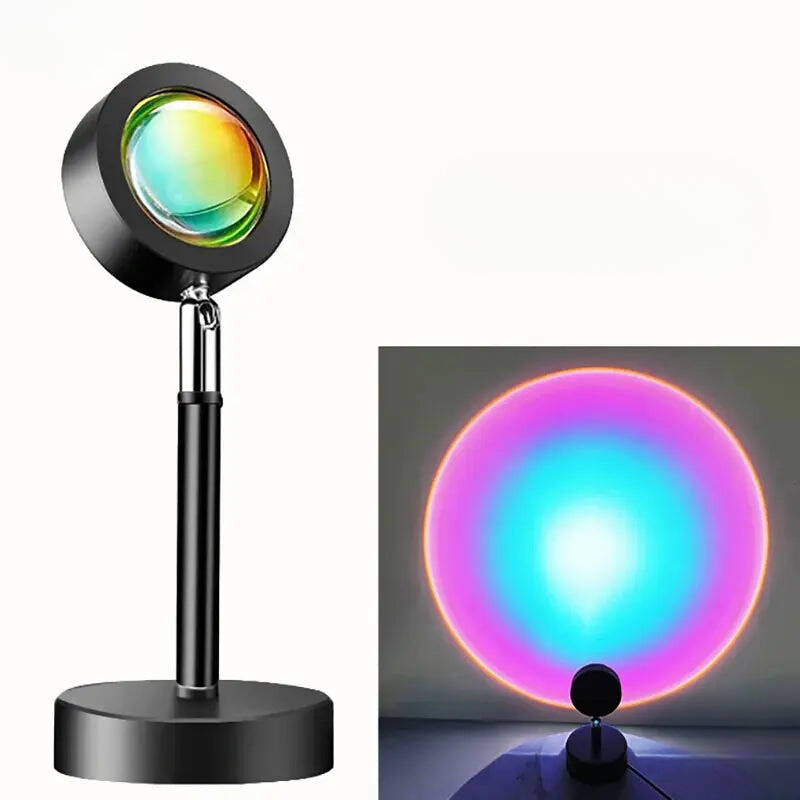GoldenGleam | LED Solnedgangslys Projektionslampe Regnbue Bonusvis