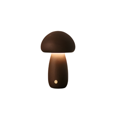 MushLume – Genopladelig Svampebordlampe i Træ Dia 10cm(3.9") x H16.5cm(6.5") Valnød Misterlamp
